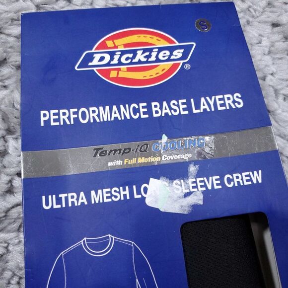 Dickies Temp Iq Ultra Mesh Long Sleeve Crew Shirt Top Men's Small 34-36 Black - Picture 5 of 5